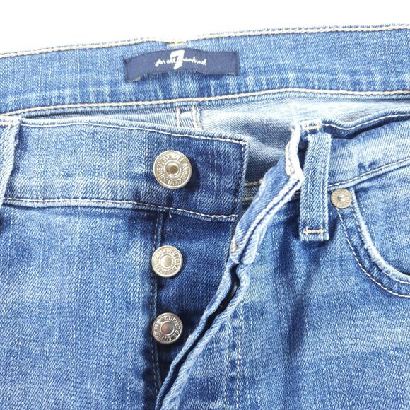 7 For All Mankind Casual Button Fly Medium Wash Jeans Womens Size 30 Blue - Picture 6 of 9